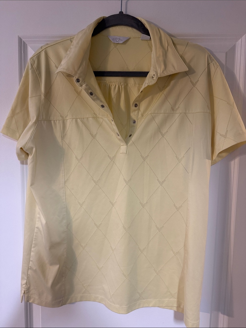 Callaway Pale Yellow Short Sleeve Golf Polo
